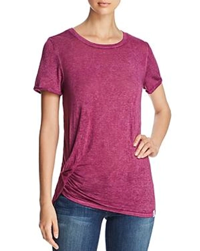 Shop Marc New York Performance Short-sleeve Ruched Tee In Opulent Berry