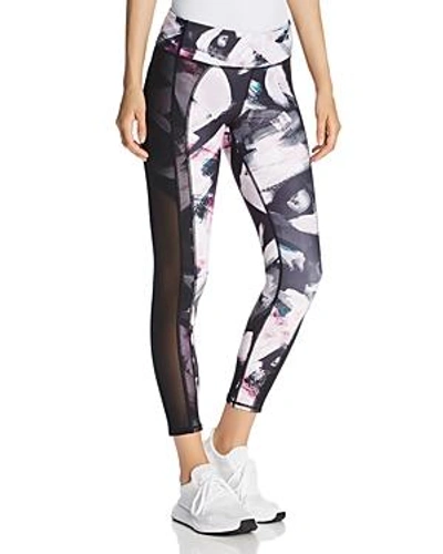 Shop Marc New York Performance Mesh-panel Printed Leggings In Multi Abstract