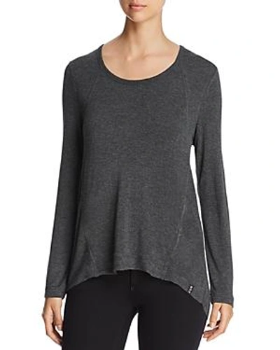 Shop Marc New York Performance Long-sleeve High/low Top In Charcoal Heather