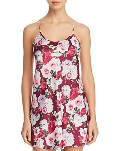 Shop Flora Nikrooz Alejandra Floral Satin Chemise In Purple Floral