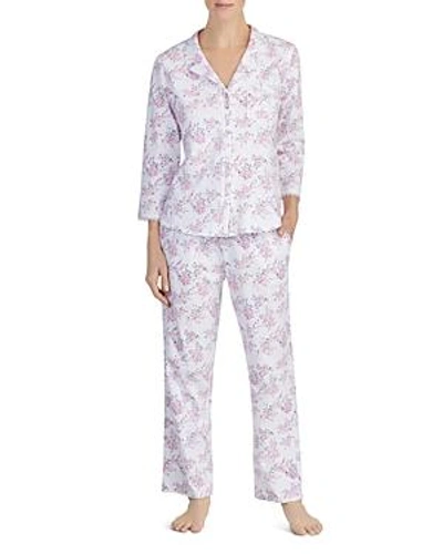 Shop Eileen West Long Floral Pj Set In White/floral