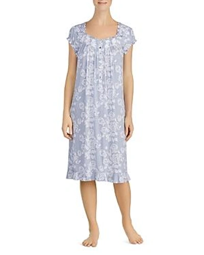 Shop Eileen West Cap Sleeve Waltz Nightgown In Gray/floral