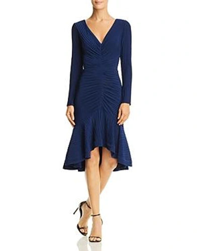 Shop Tadashi Shoji Pintuck Trumpet Dress In Midnight