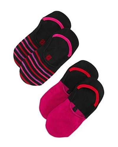 Shop Hue Sneaker Liner Socks, Set Of 2 In Mulberry