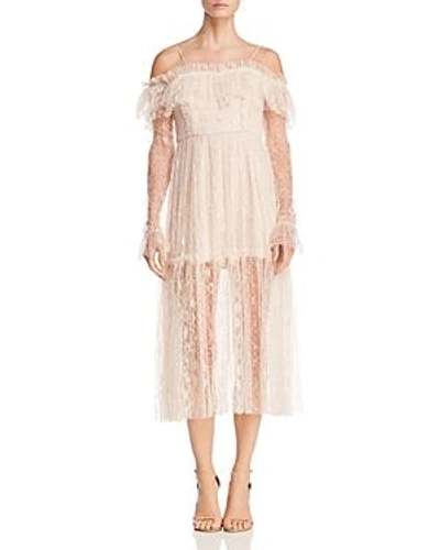 Shop Alice Mccall Way You Are Cold-shoulder Lace Dress In Nude