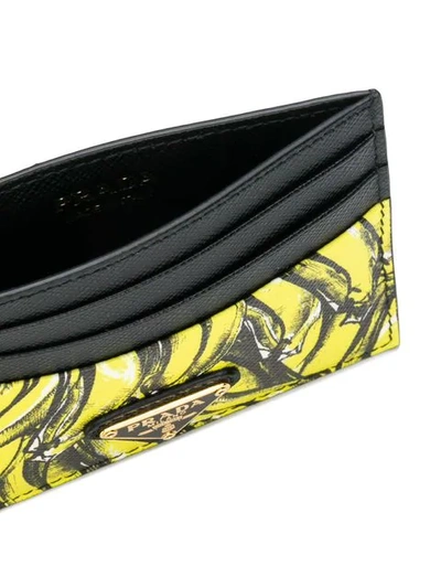 Shop Prada Banana Print Cardholder - Yellow In Yellow & Orange