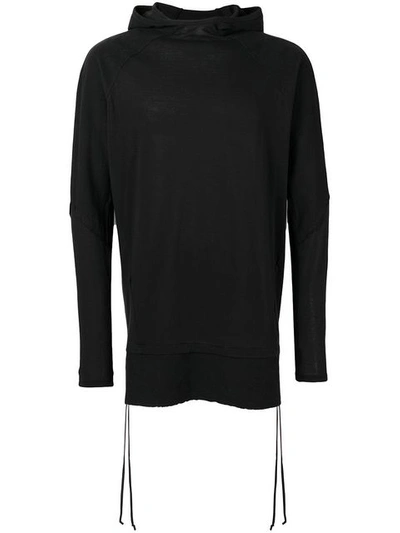 Shop Andrea Ya'aqov Hooded Long Sleeve Top - Black