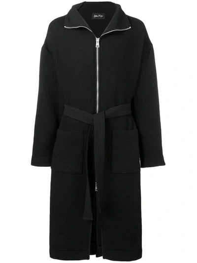 Shop Andrea Ya'aqov Oversized Zip Coat - Black