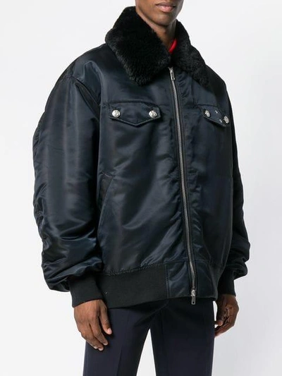 Calvin Klein 205w39nyc Oversized Shearling-lined Bomber Jacket In Black |  ModeSens