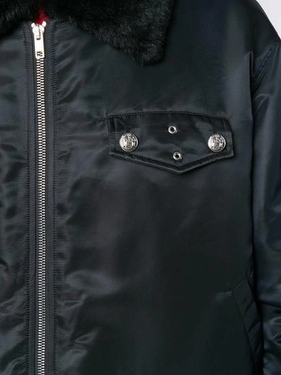 Shop Calvin Klein 205w39nyc Oversized Fur-lined Jacket - Black