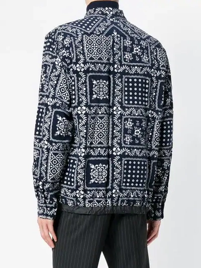 Shop Sacai Patterned Shirt Jacket In Blue