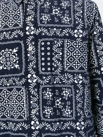 Shop Sacai Patterned Shirt Jacket In Blue
