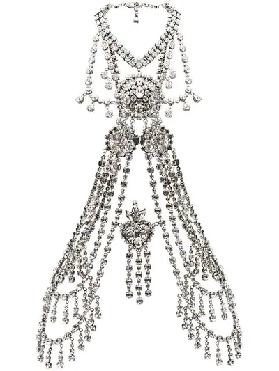 Shop Gucci Crystal Body Chain - White