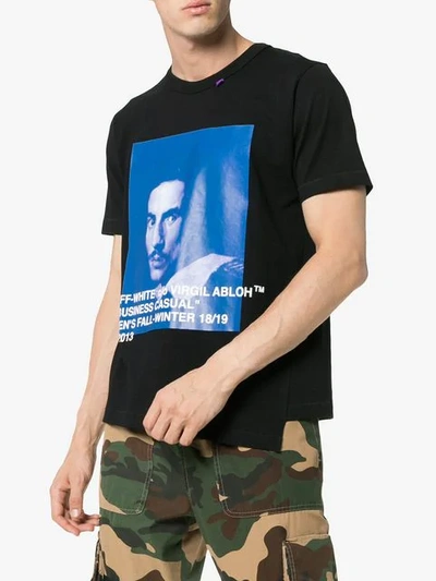 Shop Off-white Bernini Graphic Print Cotton T-shirt - Black