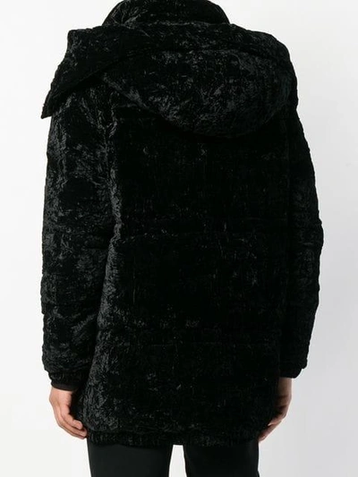 Shop Versus Hooded Padded Coat In Black