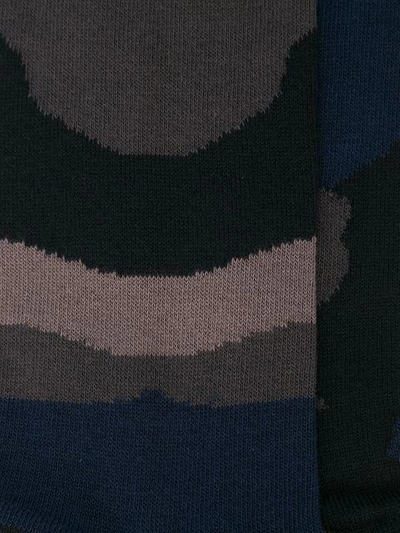 Shop Sacai Camouflage Knit Socks - Blue