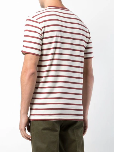 Shop Sunspel Striped Short Sleeve T-shirt - White