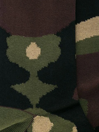 Shop Sacai Camouflage Knit Socks - Green