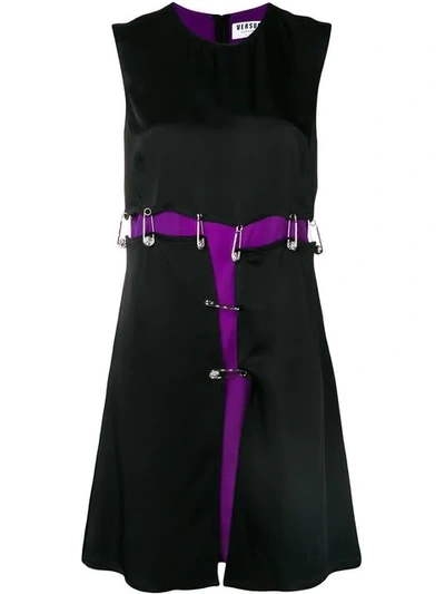 Shop Versus Safety Pin Shift Dress - Black