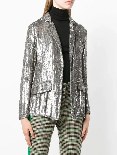 Shop P.a.r.o.s.h . Sequins Embellished Jacket - Grey