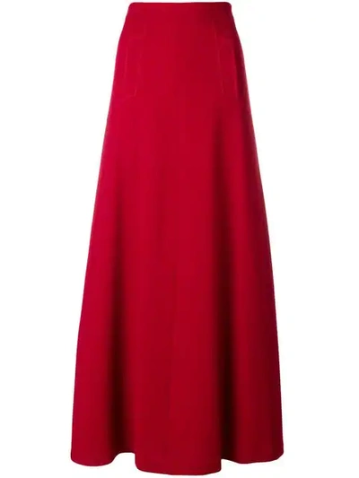 Shop P.a.r.o.s.h . High-waisted Flared Skirt In Red