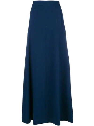 Shop P.a.r.o.s.h Full Flared Skirt In Blue