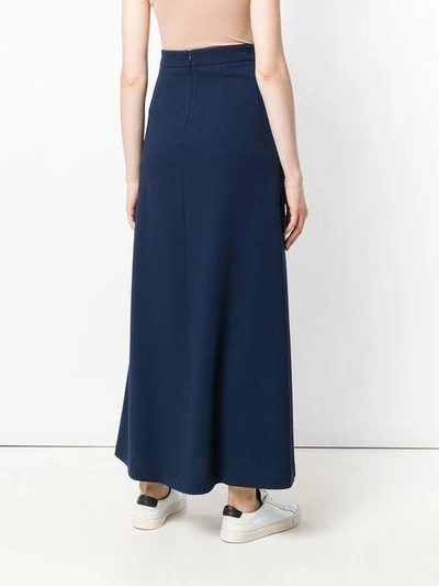 Shop P.a.r.o.s.h Full Flared Skirt In Blue