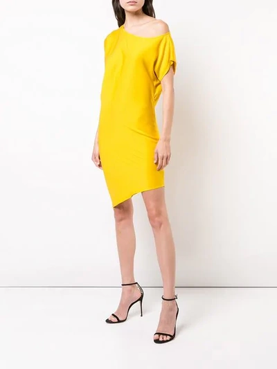 Shop Milly Off-the-shoulder Dress - Yellow