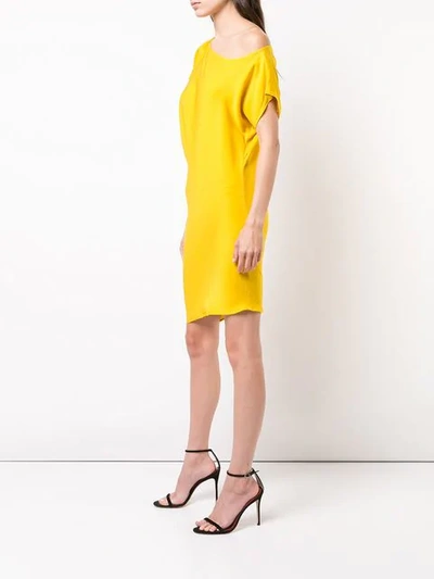 Shop Milly Off-the-shoulder Dress - Yellow