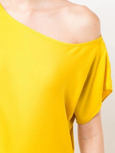 Shop Milly Off-the-shoulder Dress - Yellow