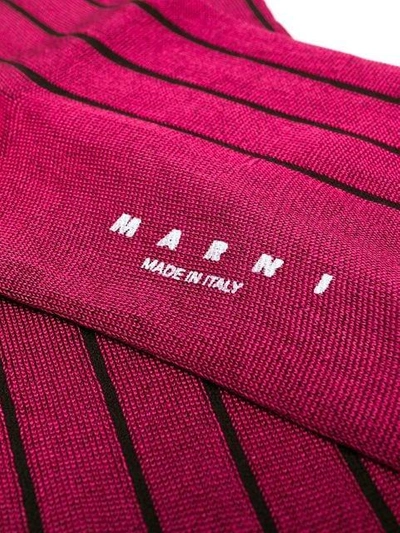 Shop Marni Striped Over-knee Socks - Pink