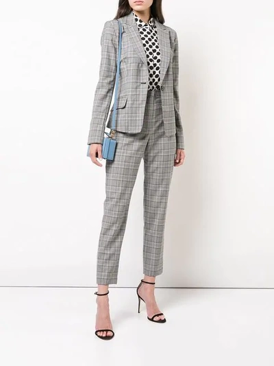 Shop Milly Slim Checked Trousers In Grey