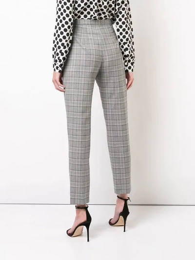 Shop Milly Slim Checked Trousers In Grey