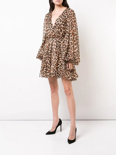 Shop Caroline Constas Leopard Print Dress In Brown