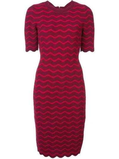 Shop Milly Fitted Midi Dress - Red