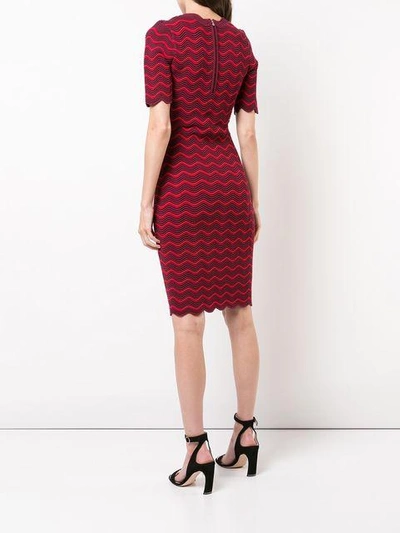 Shop Milly Fitted Midi Dress - Red