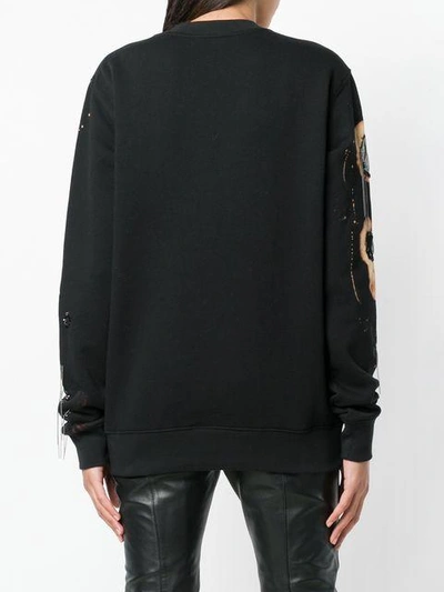 Shop Amen Destroyed Effect Sweatshirt In Black