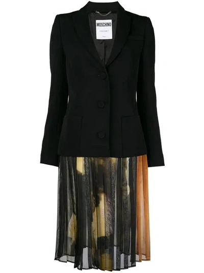 Shop Moschino Chiffon-panelled Blazer - Black