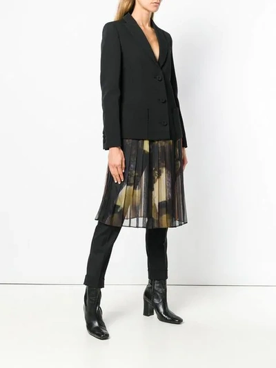 Shop Moschino Chiffon-panelled Blazer - Black