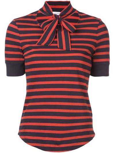 Shop Frame Denim Striped Bow T-shirt - Blue