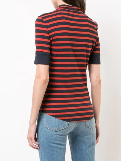 Shop Frame Denim Striped Bow T-shirt - Blue
