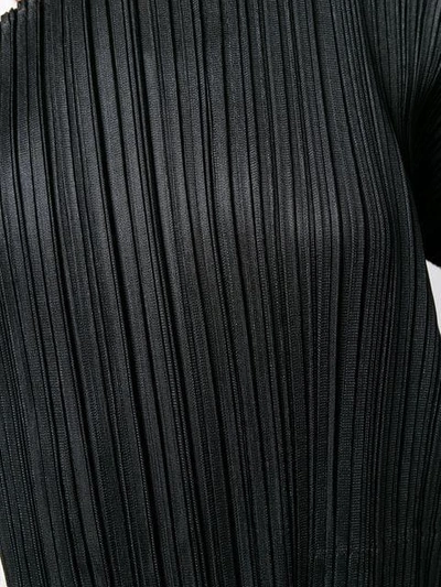 Shop Issey Miyake Short-sleeve Pleated Cardigan In Black