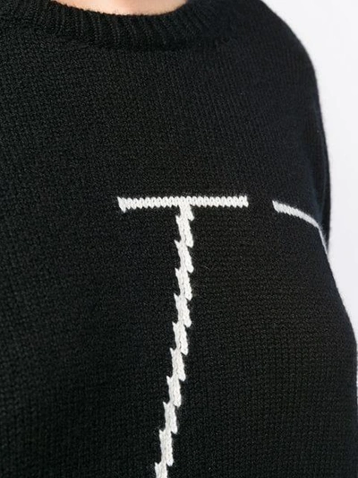 Shop Valentino Vltn Logo Sweater In 0na Black