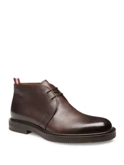Shop Bally Vilmar Leather Chukka Boots In Coco