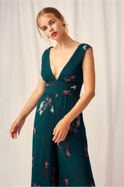 Shop Keepsake Night Fall Jumpsuit In Emerald Floral