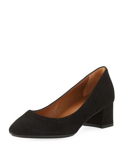 Shop Aquatalia Pasha 40mm Waterproof Suede Pumps In Black