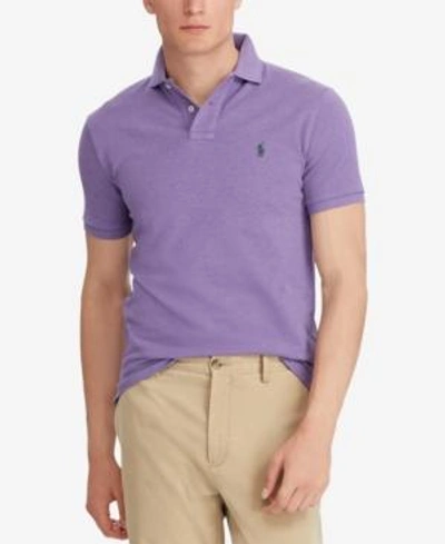 Shop Polo Ralph Lauren Men's Custom Slim Fit Mesh Cotton Polo In Safari Purple Heather