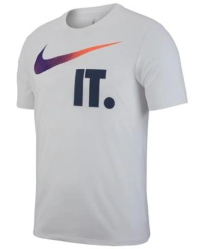 Shop Nike Men's Logo T-shirt In White/neon