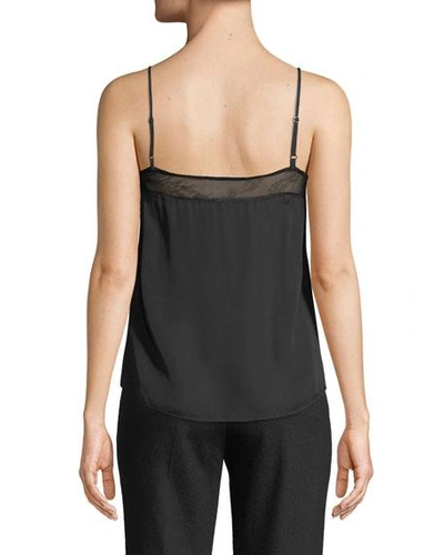 Shop Equipment Layla Silk Cami With Lace Trim In True Black