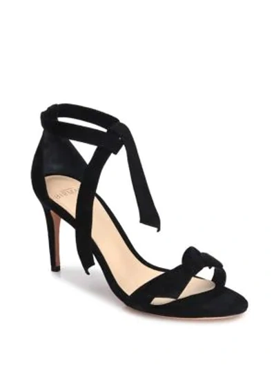 Shop Alexandre Birman Patty Suede Ankle-tie Sandals In Black